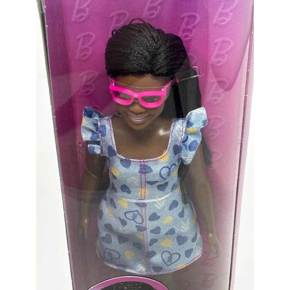 Barbie Fashionistas Doll 229 Down Syndrome NDSS Black Braided Hair Pink Glasses
